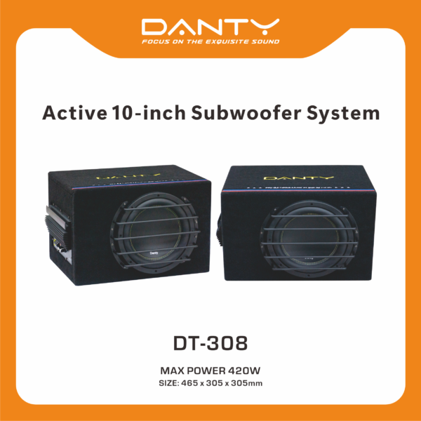 10″ Active Car Subwoofer | Powered Bass System for Trunk Installation