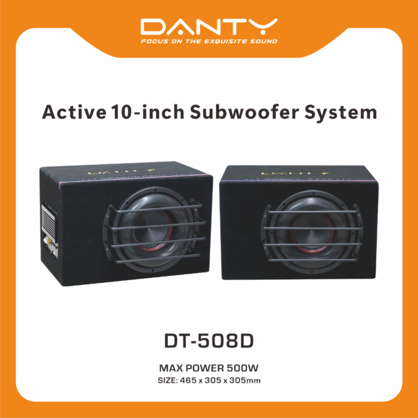10″ Active Car Subwoofer | Powered Bass System for Trunk Installation