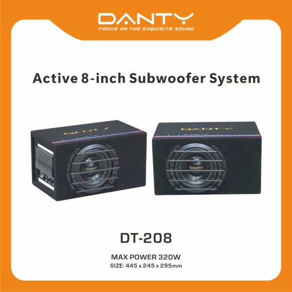 Active 8 Inch Car Subwoofer | Powered Bass System for Trunk Installation
