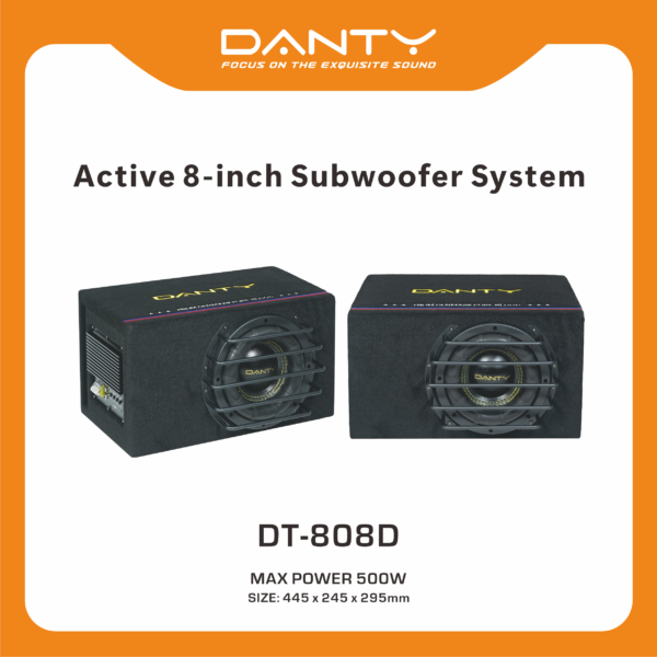 Active 8 Inch Car Subwoofer | Powered Bass System for Trunk Installation