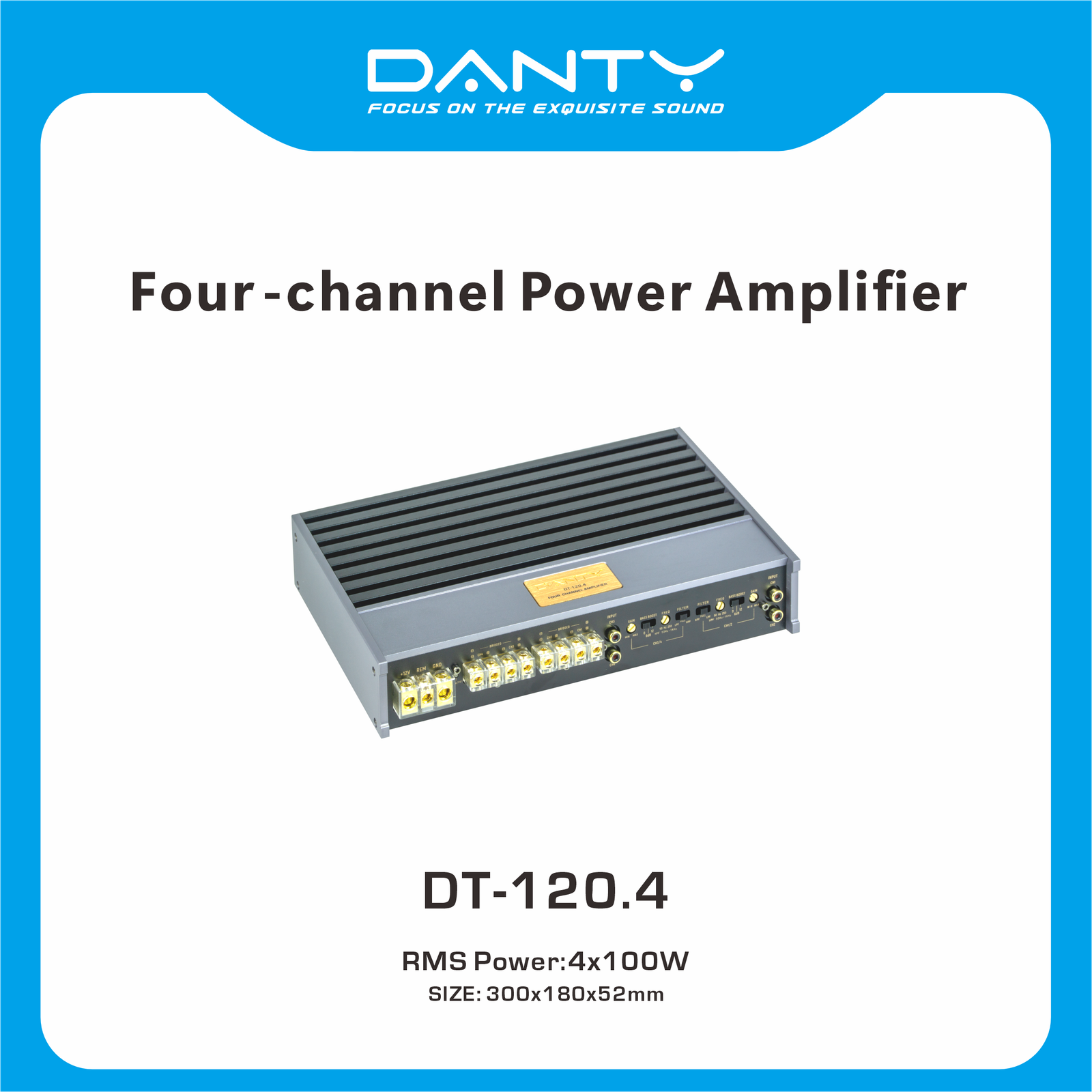 120.4国际网页主图 4‑Channel Car Power Amplifier – Four‑Way Audio Amplifier