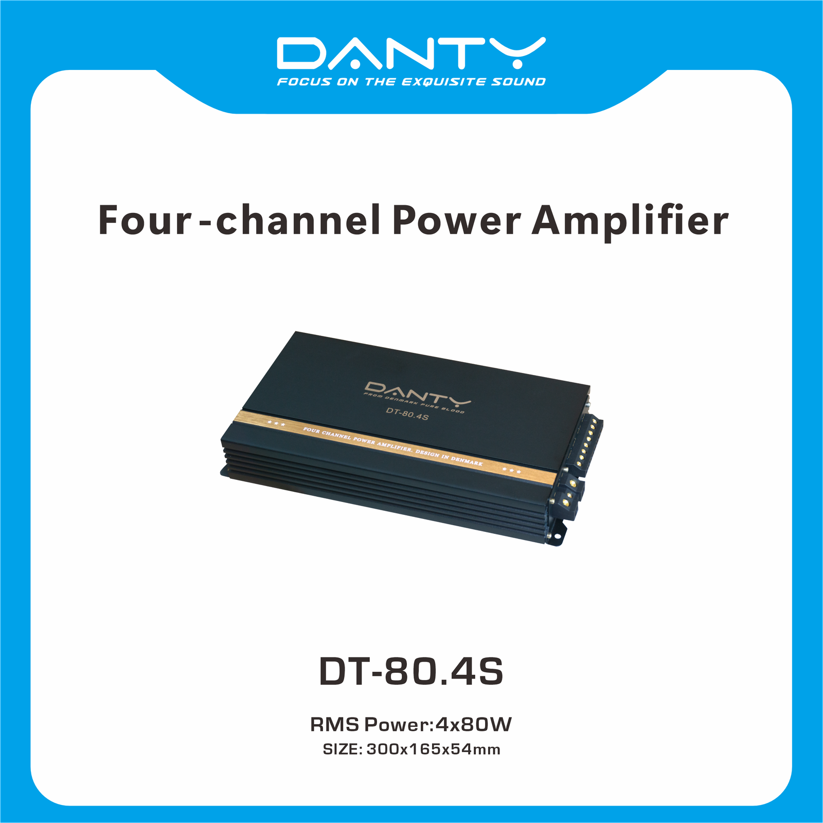 80.4S国际网页主图 4‑Channel Car Power Amplifier – Four‑Way Audio Amplifier